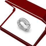 0.33 Carat (ctw) 10K White Gold Round Cut Diamond Men's Channel Set Double Row Anniversary Wedding Band 1/3 CT