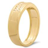 0.33 Carat (ctw) 10K Yellow Gold Round Cut Diamond Men's Channel Set Double Row Anniversary Wedding Band 1/3 CT