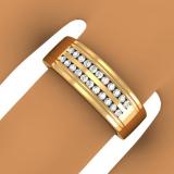 0.33 Carat (ctw) 14K Yellow Gold Round Cut Diamond Men's Channel Set Double Row Anniversary Wedding Band 1/3 CT