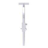 0.10 Carat (ctw) Sterling Silver Round Cut White Diamond Ladies Sideways Cross Bangle Bracelet 1/10 CT