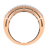 1.10 Carat (ctw) 10K Rose Gold Round & Baguette Cut Diamond Ladies Anniversary Wedding Band 1 CT