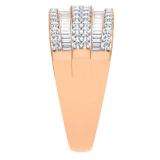 1.10 Carat (ctw) 10K Rose Gold Round & Baguette Cut Diamond Ladies Anniversary Wedding Band 1 CT
