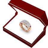 1.10 Carat (ctw) 10K Rose Gold Round & Baguette Cut Diamond Ladies Anniversary Wedding Band 1 CT