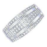 1.10 Carat (ctw) 10K White Gold Round & Baguette Cut Diamond Ladies Anniversary Wedding Band 1 CT