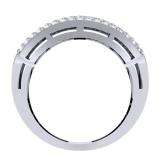 1.10 Carat (ctw) 10K White Gold Round & Baguette Cut Diamond Ladies Anniversary Wedding Band 1 CT