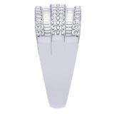 1.10 Carat (ctw) 10K White Gold Round & Baguette Cut Diamond Ladies Anniversary Wedding Band 1 CT