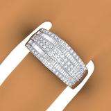 1.10 Carat (ctw) 10K White Gold Round & Baguette Cut Diamond Ladies Anniversary Wedding Band 1 CT