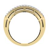 1.10 Carat (ctw) 10K Yellow Gold Round & Baguette Cut Diamond Ladies Anniversary Wedding Band 1 CT