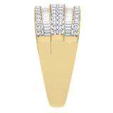 1.10 Carat (ctw) 10K Yellow Gold Round & Baguette Cut Diamond Ladies Anniversary Wedding Band 1 CT