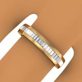 0.40 Carat (ctw) 10K Yellow Gold Baguette Cut Diamond Ladies Stackable Anniversary Wedding Band