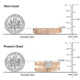 0.28 Carat (ctw) 14K Rose Gold Round Cut Diamond Men & Women's Cluster Engagement Ring Trio Bridal Set 1/4 CT