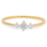 0.10 Carat (ctw) 10K Yellow Gold Round Cut Diamond Ladies Bridal Engagement Promise Ring 1/10 CT
