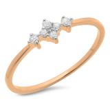 0.10 Carat (ctw) 14K Rose Gold Round Cut Diamond Ladies Bridal Engagement Promise Ring 1/10 CT