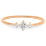 0.10 Carat (ctw) 14K Rose Gold Round Cut Diamond Ladies Bridal Engagement Promise Ring 1/10 CT