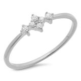 0.10 Carat (ctw) 14K White Gold Round Cut Diamond Ladies Bridal Engagement Promise Ring 1/10 CT