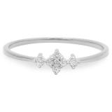 0.10 Carat (ctw) 14K White Gold Round Cut Diamond Ladies Bridal Engagement Promise Ring 1/10 CT