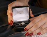 0.50 Carat (ctw) 14K Yellow Gold Princess & Round Diamond Ladies Halo Style Bridal Engagement Ring 1/2 CT