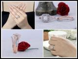 1.00 Carat (ctw) 10K Rose Gold Round Cut Diamond Ladies Bridal Split Shank Halo Engagement Ring With Matching Band Set 1 CT