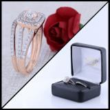 1.00 Carat (ctw) 10K Rose Gold Round Cut Diamond Ladies Bridal Split Shank Halo Engagement Ring With Matching Band Set 1 CT