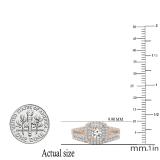 1.00 Carat (ctw) 10K Rose Gold Round Cut Diamond Ladies Bridal Split Shank Halo Engagement Ring With Matching Band Set 1 CT