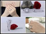 IGI CERTIFIED 1.00 Carat (ctw) 10K White Gold Round Cut Diamond Ladies Bridal Split Shank Halo Engagement Ring With Matching Band Set 1 CT
