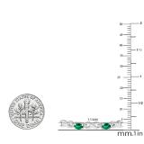 3.37 Carat (ctw) Sterling Silver Real Oval Cut Green Emerald & Round Cut White Diamond Ladies Infinity Link Bracelet