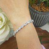 9.00 Carat (ctw) Sterling Silver Real Oval Cut Aquamarine Ladies Link Bracelet 9 CT