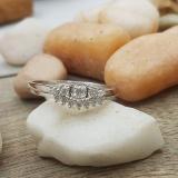0.25 Carat (ctw) 14K White Gold Round Cut Diamond Ladies 5 Stone Bridal Engagement Ring With Matching Band Set 1/4 CT