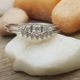 0.25 Carat (ctw) 14K White Gold Round Cut Diamond Ladies 5 Stone Bridal Engagement Ring With Matching Band Set 1/4 CT