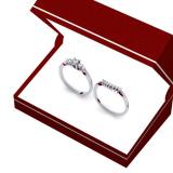 0.25 Carat (ctw) 14K White Gold Round Cut Diamond Ladies 5 Stone Bridal Engagement Ring With Matching Band Set 1/4 CT