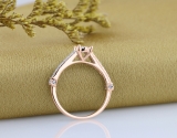 0.40 Carat (ctw) 18K Rose Gold Round Cut Diamond Ladies Bridal Solitaire With Accents Engagement Ring