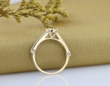 0.40 Carat (ctw) 18K Yellow Gold Round Cut Diamond Ladies Bridal Solitaire With Accents Engagement Ring