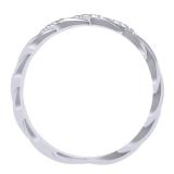 0.10 Carat (ctw) 10K White Gold Round Cut Diamond Ladies Swirl Anniversary Wedding Band Stackable Ring 1/10 CT