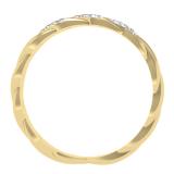 0.10 Carat (ctw) 10K Yellow Gold Round Cut Diamond Ladies Swirl Anniversary Wedding Band Stackable Ring 1/10 CT