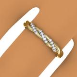 0.10 Carat (ctw) 10K Yellow Gold Round Cut Diamond Ladies Swirl Anniversary Wedding Band Stackable Ring 1/10 CT