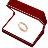0.10 Carat (ctw) 18K Rose Gold Round Cut Diamond Ladies Swirl Anniversary Wedding Band Stackable Ring 1/10 CT