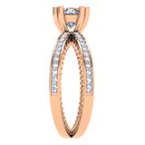 0.40 Carat (ctw) 14K Rose Gold Round Cut Diamond Ladies Bridal Split Shank Semi Mount Engagement Ring (No Center Stone)