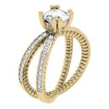 0.40 Carat (ctw) 14K Yellow Gold Round Cut Diamond Ladies Bridal Split Shank Semi Mount Engagement Ring (No Center Stone)