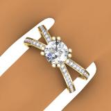 0.40 Carat (ctw) 14K Yellow Gold Round Cut Diamond Ladies Bridal Split Shank Semi Mount Engagement Ring (No Center Stone)