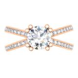 0.40 Carat (ctw) 18K Rose Gold Round Cut Diamond Ladies Bridal Split Shank Semi Mount Engagement Ring (No Center Stone)