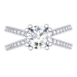 0.40 Carat (ctw) 18K White Gold Round Cut Diamond Ladies Bridal Split Shank Semi Mount Engagement Ring (No Center Stone)