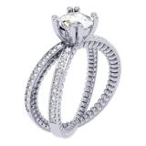 0.40 Carat (ctw) 18K White Gold Round Cut Diamond Ladies Bridal Split Shank Semi Mount Engagement Ring (No Center Stone)