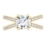 0.40 Carat (ctw) 18K Yellow Gold Round Cut Diamond Ladies Bridal Split Shank Semi Mount Engagement Ring (No Center Stone)