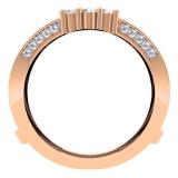 0.50 Carat (ctw) 14K Rose Gold Round Cut Diamond Ladies Anniversary Wedding Band Enhancer Guard Double Ring 1/2 CT