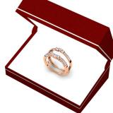 0.50 Carat (ctw) 14K Rose Gold Round Cut Diamond Ladies Anniversary Wedding Band Enhancer Guard Double Ring 1/2 CT