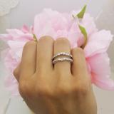 0.50 Carat (ctw) 14K White Gold Round Cut Diamond Ladies Anniversary Wedding Band Enhancer Guard Double Ring 1/2 CT
