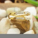 0.50 Carat (ctw) 14K Yellow Gold Round Cut Diamond Ladies Anniversary Wedding Band Enhancer Guard Double Ring 1/2 CT