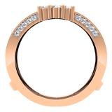 0.50 Carat (ctw) 18K Rose Gold Round Cut Diamond Ladies Anniversary Wedding Band Enhancer Guard Double Ring 1/2 CT