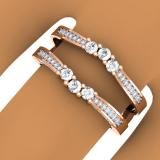 0.50 Carat (ctw) 18K Rose Gold Round Cut Diamond Ladies Anniversary Wedding Band Enhancer Guard Double Ring 1/2 CT