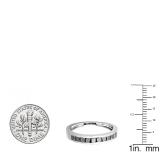 0.90 Carat (ctw) 10K White Gold Princess Black Diamond Ladies Bridal Anniversary Wedding Band